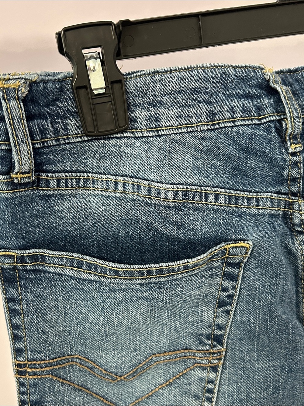 IZOD DIY Medium Wash Feathered Raw Hem Denim Skirt Size Small - “Dannie” - Picture 6 of 14